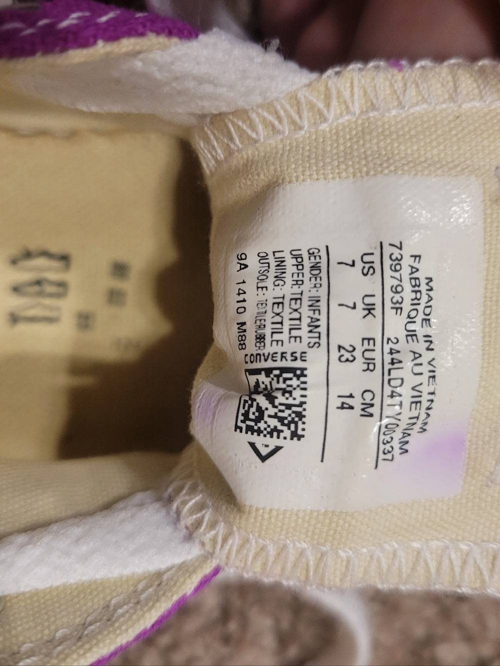 Converse Infant Sneakers Purple Size 7 Infant - Picture 6 of 6